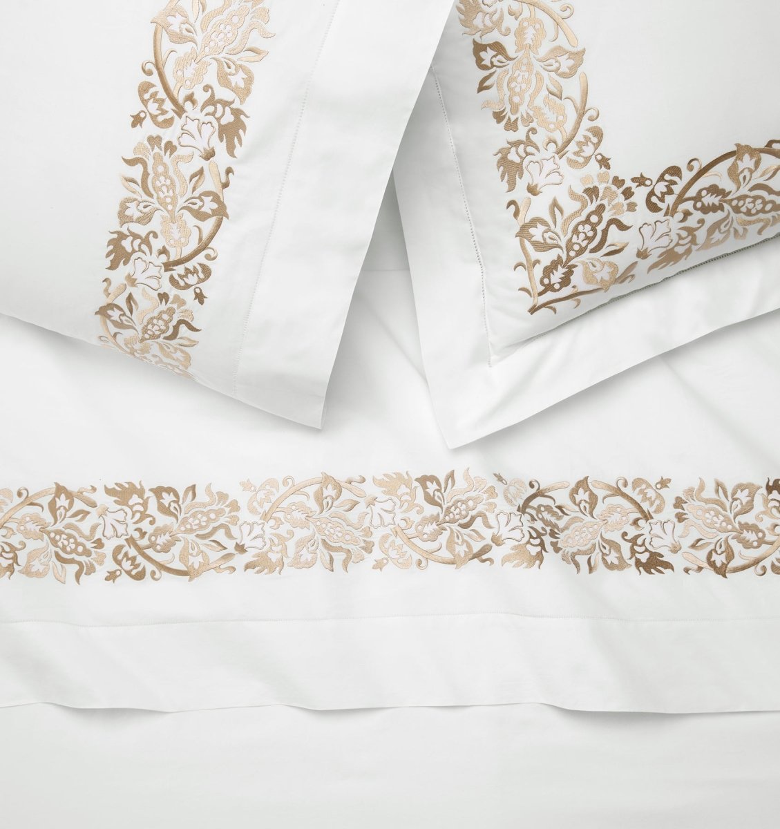 Saxon Bedding by Sferra | Champagne Flat Sheet at Fig Linens and Home