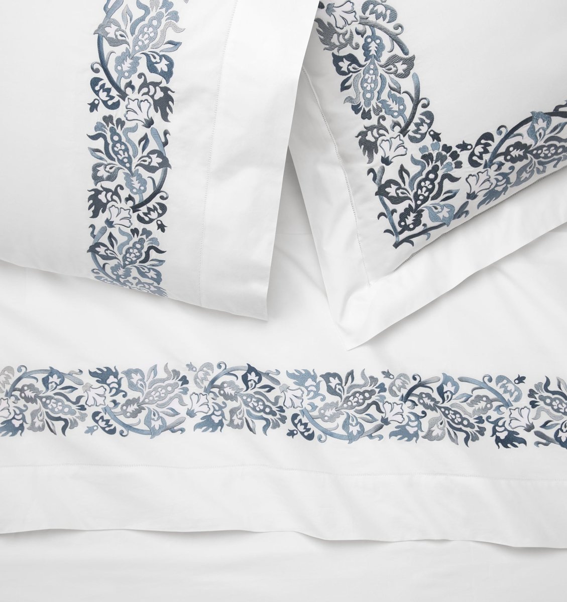 Saxon Bedding by Sferra | Indigo Flat Sheet at Fig Linens and Home