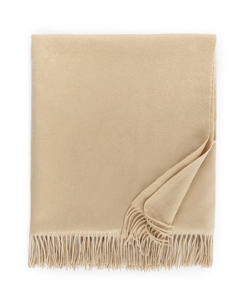 Sferra Dorsey Almond cashmere throw blanket | Sferra Fine Linens at Fig Linens and Home