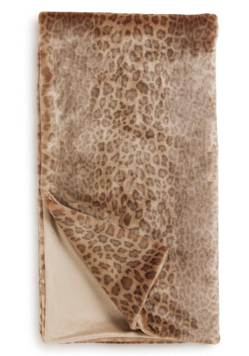 Faux Fur Blanket on Bed - Vintage Leopard Signature - Fabulous Furs by Donna Salyers