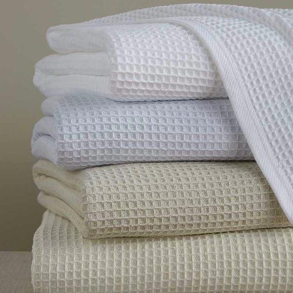 Kingston Blanket by Sferra - Cotton Waffle Bed Blankets - Fig Linens