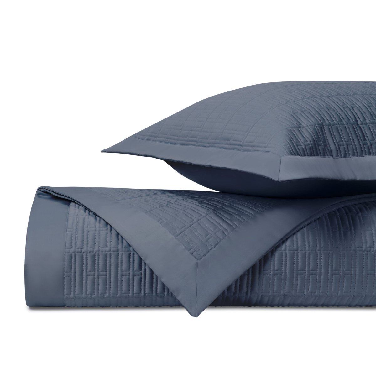 SYDNEY Quilted Coverlet in Stone Blue by Home Treasures at Fig Linens and Home