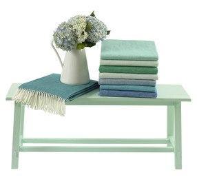 Lands Downunder Italian Herringbone Blue Denim Throw by Lands Downunder - 51" x 67" Throw Blue Denim at FIG LINENS AND HOME - 2