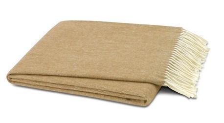 Lands Downunder Italian Herringbone Caramel Throw by Lands Downunder - 51" x 67" Throw Caramel at FIG LINENS AND HOME - 1