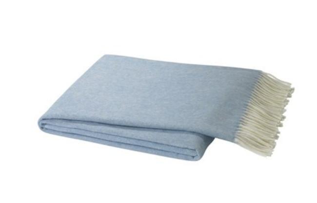 Lands Downunder Italian Herringbone Blue Denim Throw by Lands Downunder - 51" x 67" Throw Blue Denim at FIG LINENS AND HOME - 1