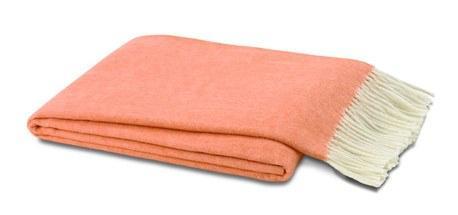 Lands Downunder Italian Herringbone Papaya Throw by Lands Downunder - 51" x 67" Throw Papaya at FIG LINENS AND HOME - 1
