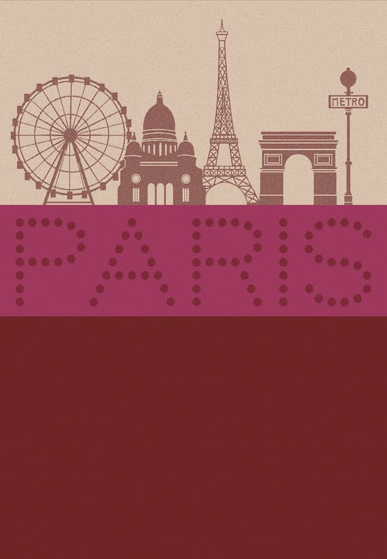 paris lumiere red tea towel by Le Jacquard Francais at Fig Linens and Home