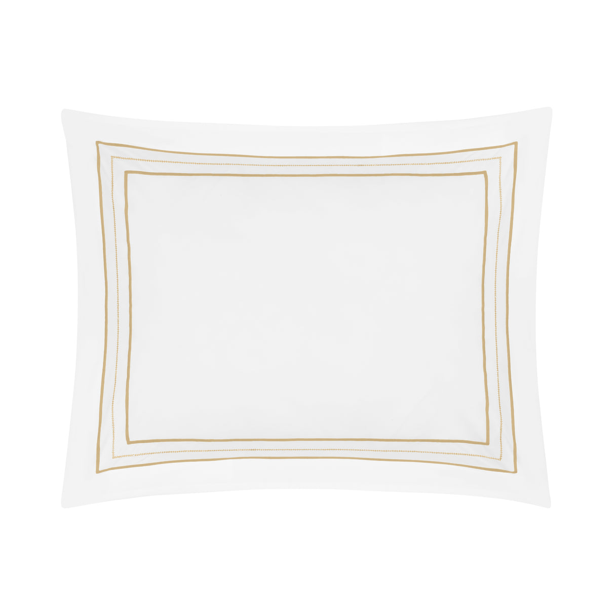 Triad Pillow Sham in White and Gold - Home Treasures at Fig Linens and Home