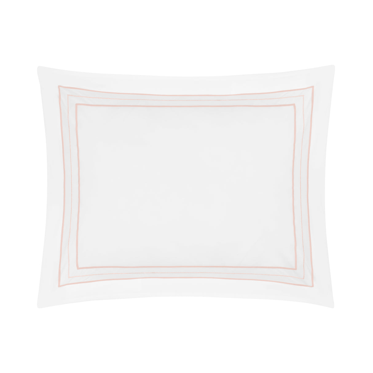 Triad Pillow Sham in White and Light Pink - Home Treasures at Fig Linens and Home