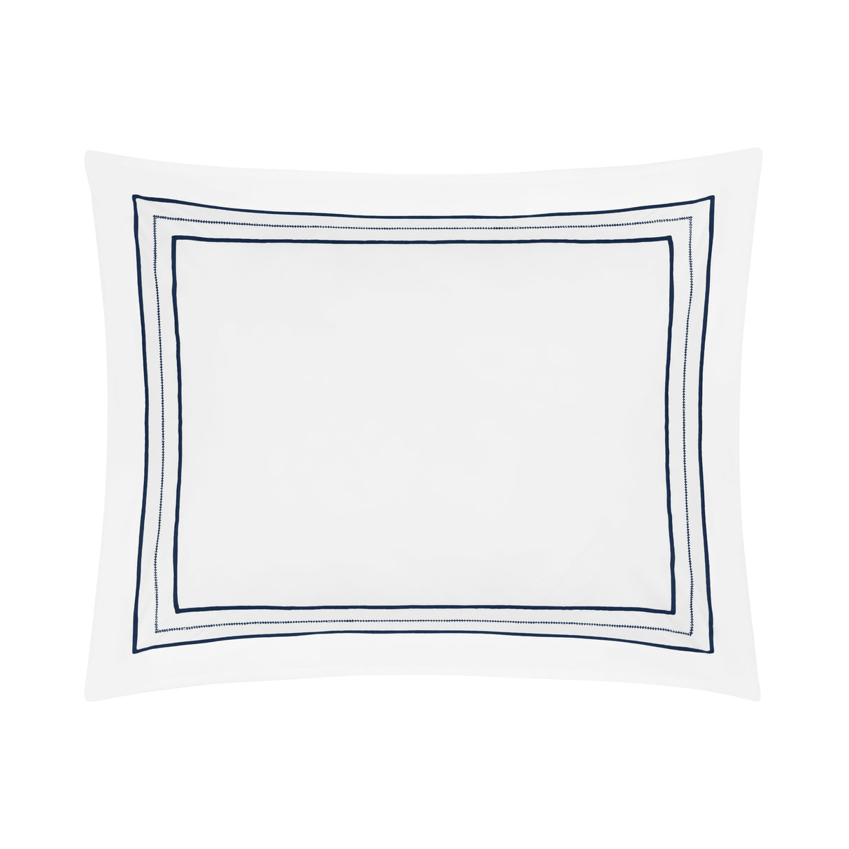 Triad Pillow Sham in White and Navy - Home Treasures at Fig Linens and Home