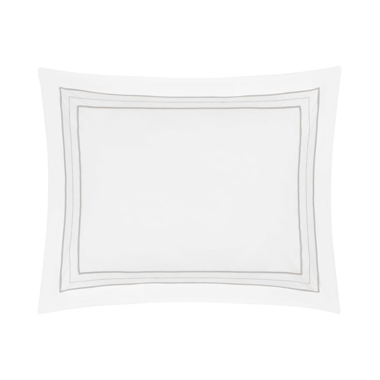 Triad Pillow Sham in White and Pebble - Home Treasures at Fig Linens and Home