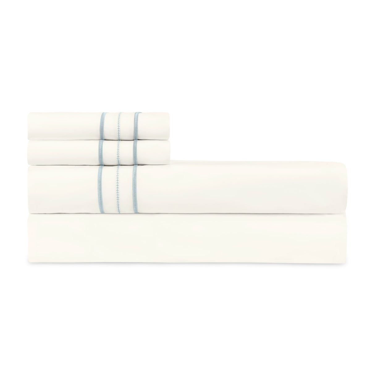 Triad Flat Sheet and Pillowcases in Ivory and Sion - Home Treasures at Fig Linens and Home