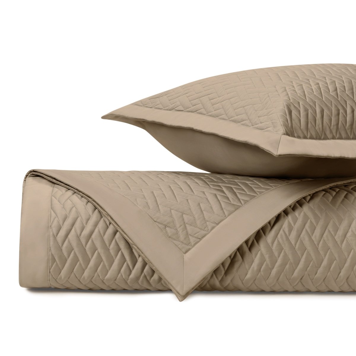VISCAYA Quilted Coverlet in Candlelight by Home Treasures at Fig Linens and Home