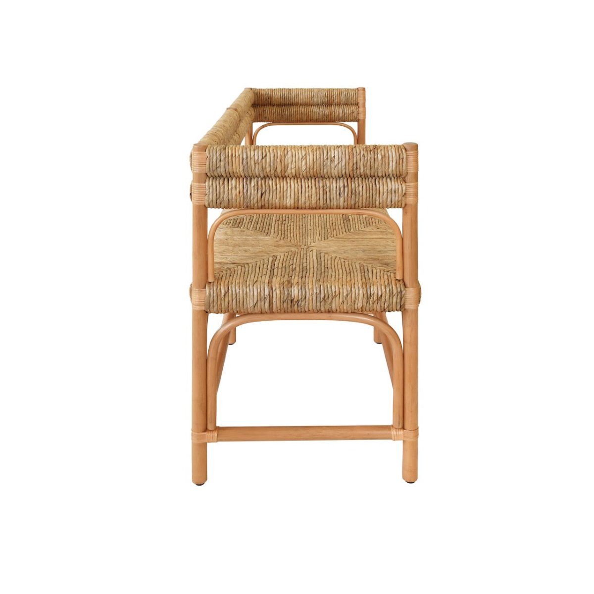 Ajax Rattan Bench by Worlds Away | Coastal Seagrass Bench Seating at Fig Linens and Home 6