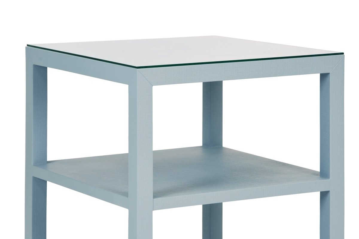 Amie Light Blue Side Table by Worlds Away at Fig Linens and Home - Detail View