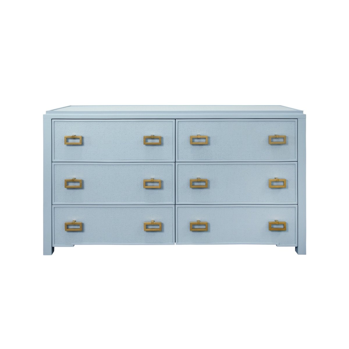 Atticus Light Blue 6 - Drawer Dresser by Worlds Away 34"H x 60"W x 20"D Light Blue at FIG LINENS AND HOME 2
