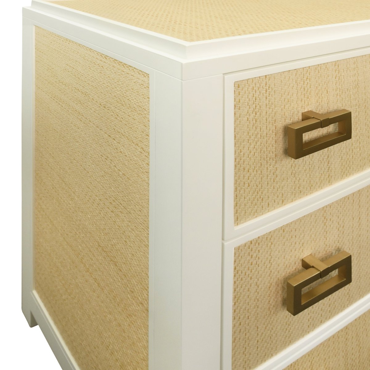 Atticus Natural 6-Drawer Dresser by Worlds Away - Detail of Cabinet and Hardware