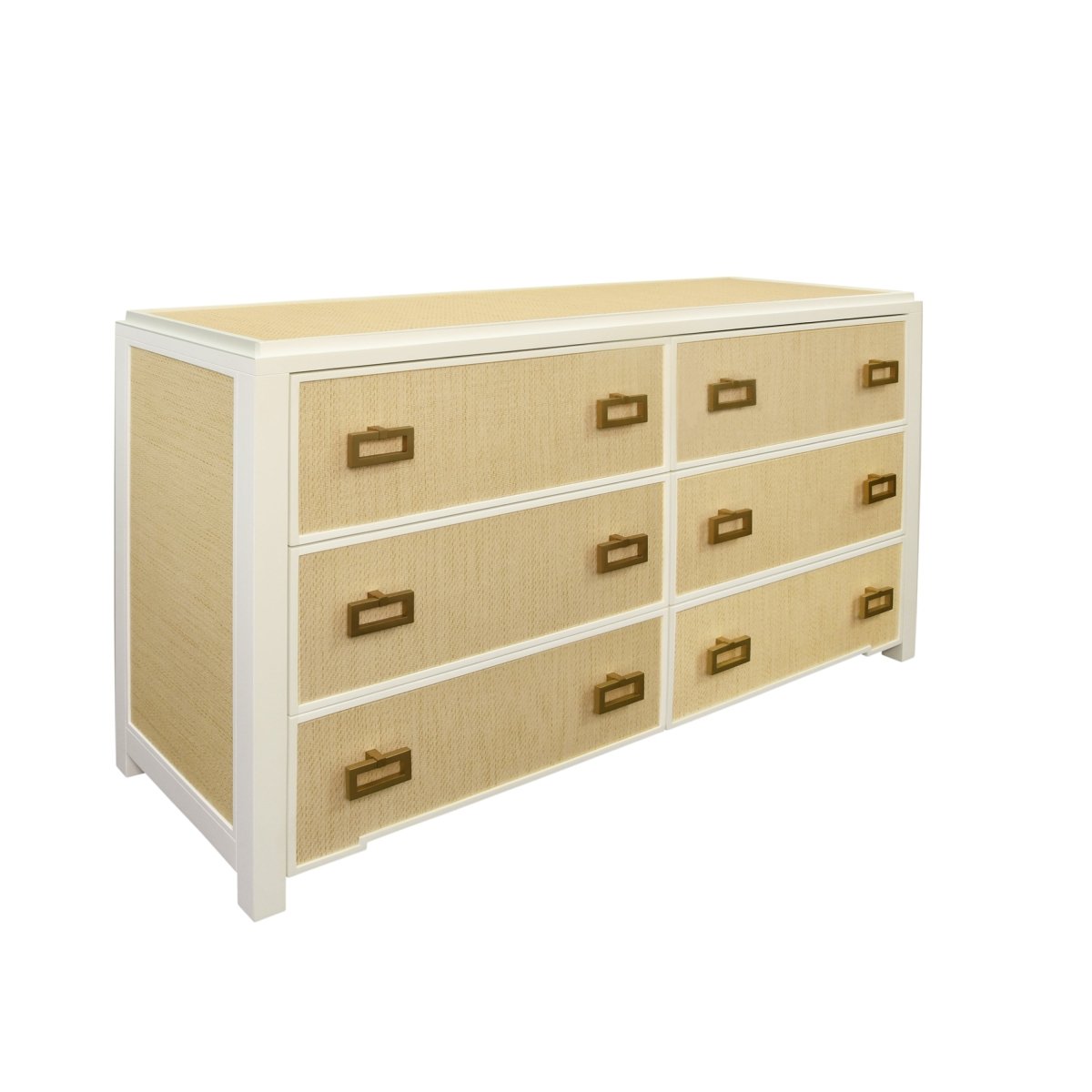 Atticus Natural 6-Drawer Dresser by Worlds Away at Fig Linens and Home - Angle