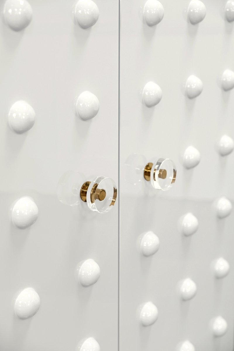 Beau White Cabinet by Worlds Away at Fig Linens and Home - Hardware View - Detail