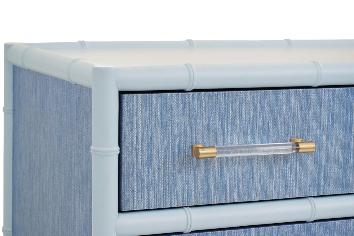 Beckett Light Blue 4-Drawer Dresser by Worlds Away at Fig Linens and Home 5