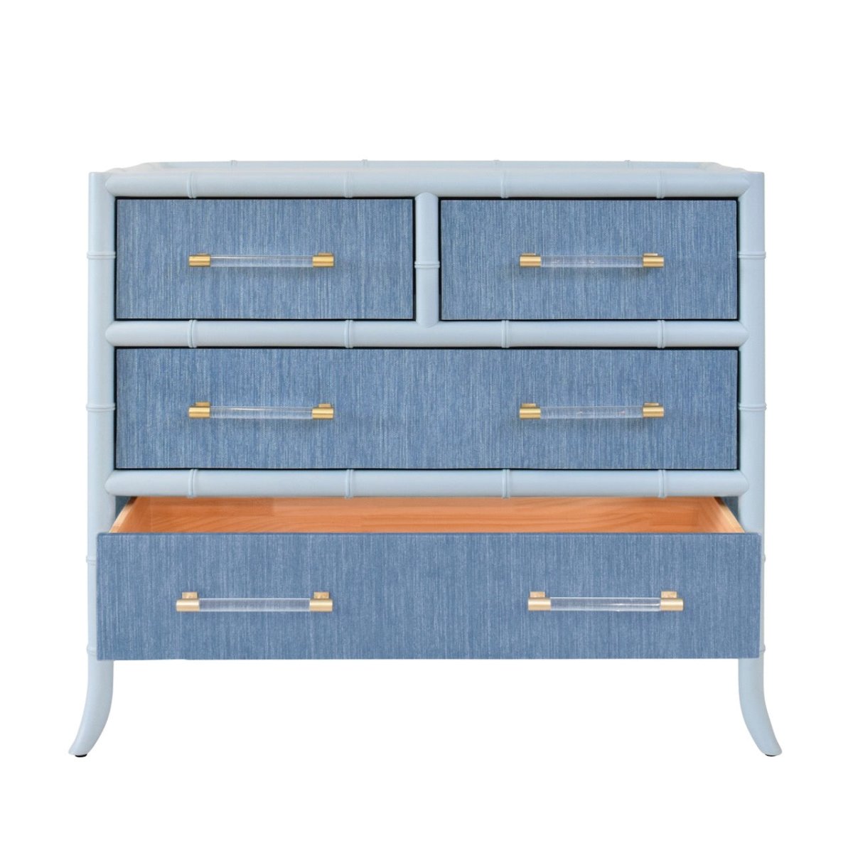 Beckett Light Blue 4-Drawer Dresser by Worlds Away at Fig Linens and Home 3