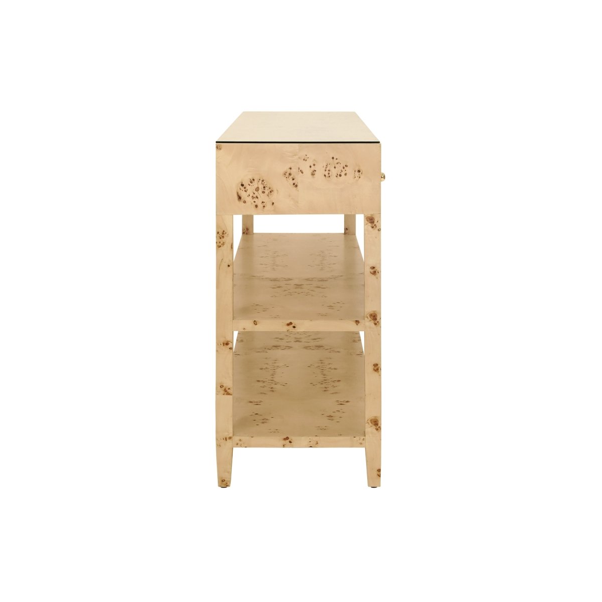 Briar Burlwood Console Table by Worlds Away at Fig Linens and Home - Side View 1