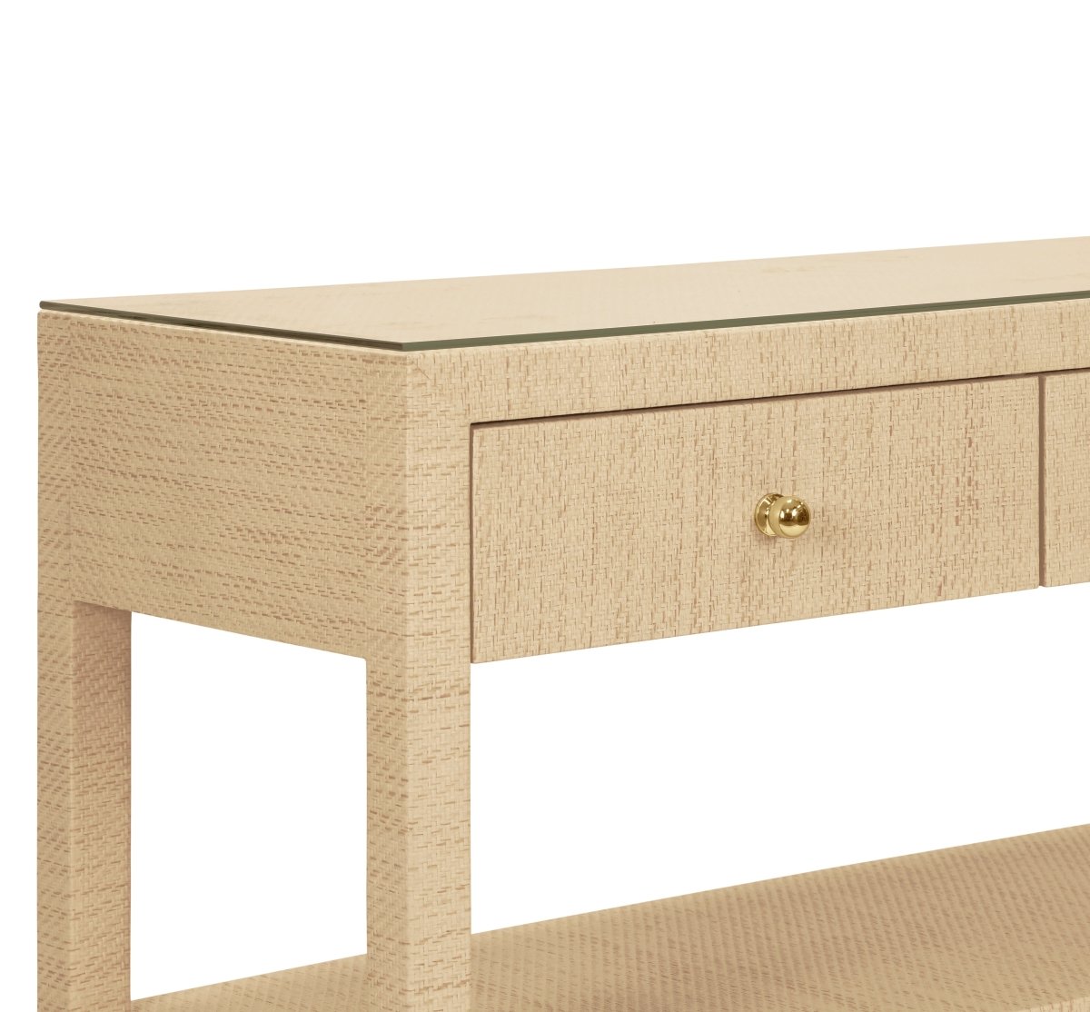 Worlds Away Briar Natural Console Table at Fig Linens and Home - Hardware View