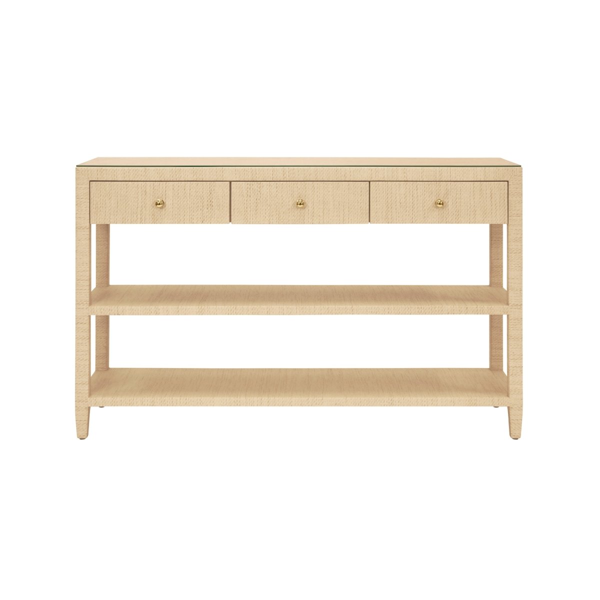 Worlds Away Briar Natural Console Table at Fig Linens and Home - Front View