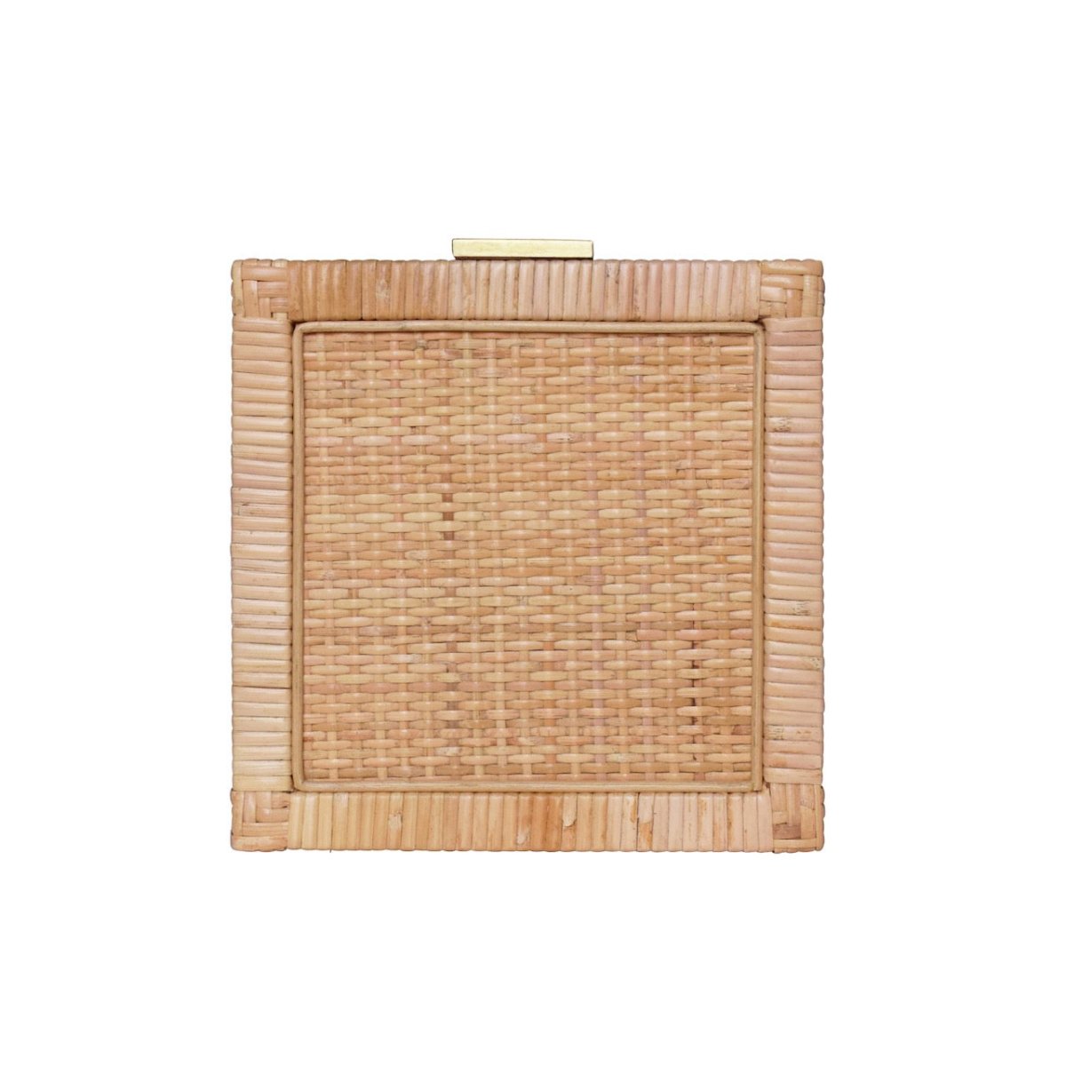 Bruno Small Woven Rattan Box Worlds Away at Fig Linens and Home - Top of Decorative Box View
