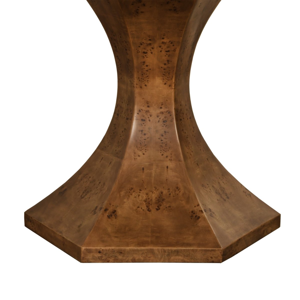 Bryce Dark Burl Wood Dining Table by Worlds Away at Fig Linens and Home - Detail of Pedestal Base