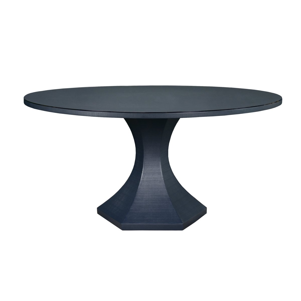 Bryce Navy Blue Round Dining Table by Worlds Away at Fig Linens and Home 1