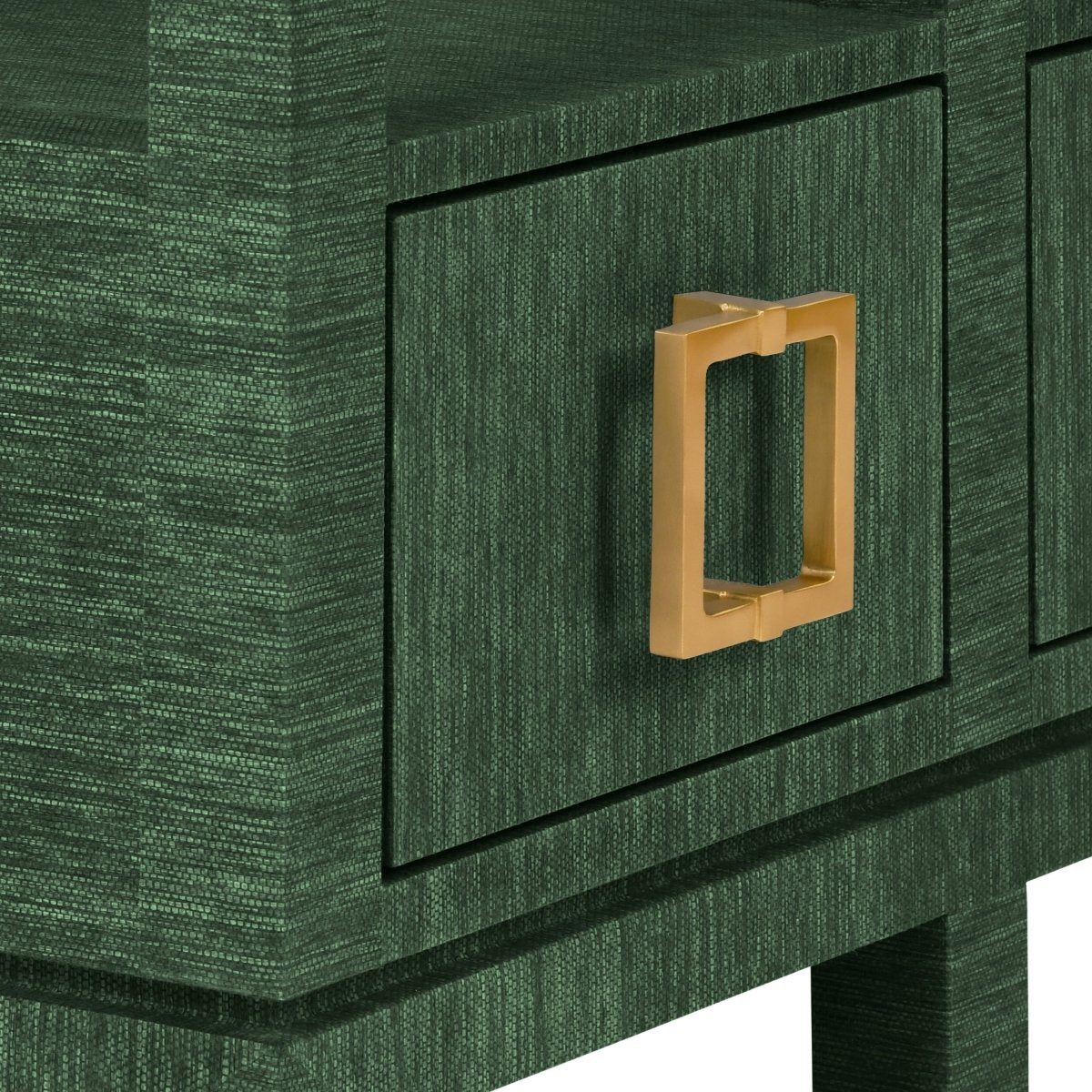 Campbell Green Console Table by Worlds Away | Hardware Detail View at Fig Linens and Home 2