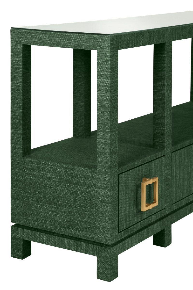 Campbell Green Console Table by Worlds Away | Angle View at Fig Linens and Home 2