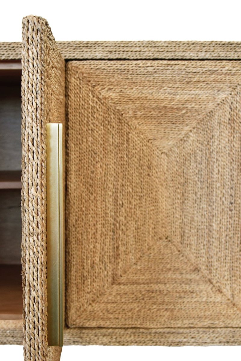 Casey Rope Buffet Cabinet | Worlds Away Dining Console at Fig Linens and Home - Rope Detail View 1