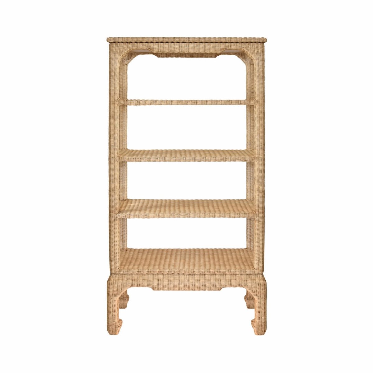 Cavalier Rattan Etagere by Worlds Away at Fig Linens and Home - Front View