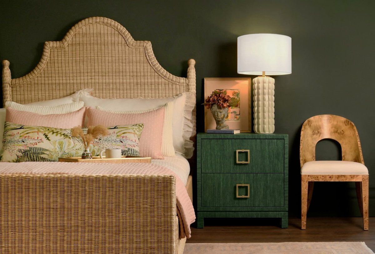Cece Scallop Beige Ceramic Table Lamp by Worlds Away at Fig Linens and Home - Lifestyle View 1