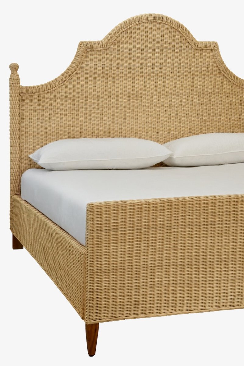 Chamberlain Rattan Bed Frame in King Size | Worlds Away Beds at Fig Linens and Home - Detail 1