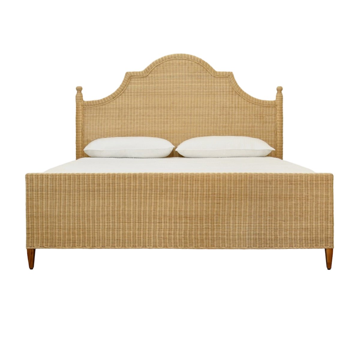 Chamberlain Rattan Bed Frame in King Size | Worlds Away Beds at Fig Linens and Home - Front