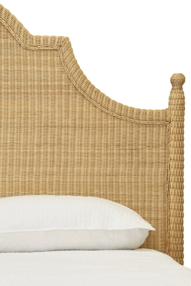 Chamberlain Rattan Bed Frame in King Size | Worlds Away Beds at Fig Linens and Home - Detail 2