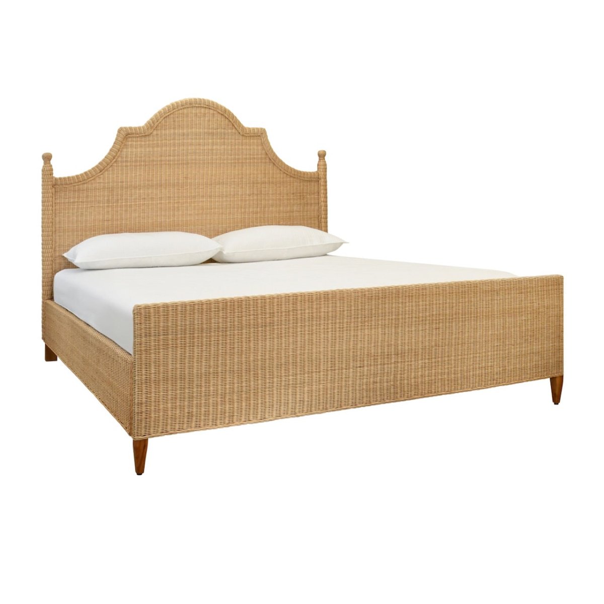 Chamberlain Rattan Bed Frame in King Size | Worlds Away Beds at Fig Linens and Home - Angle