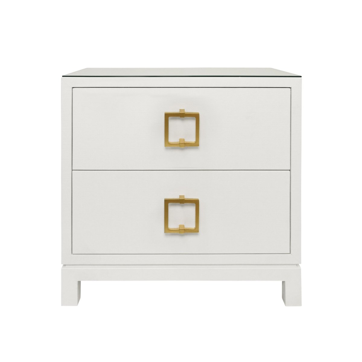 Cole White Side Table by Worlds Away 29"H x 28"W x 18"D White at FIG LINENS AND HOME 1