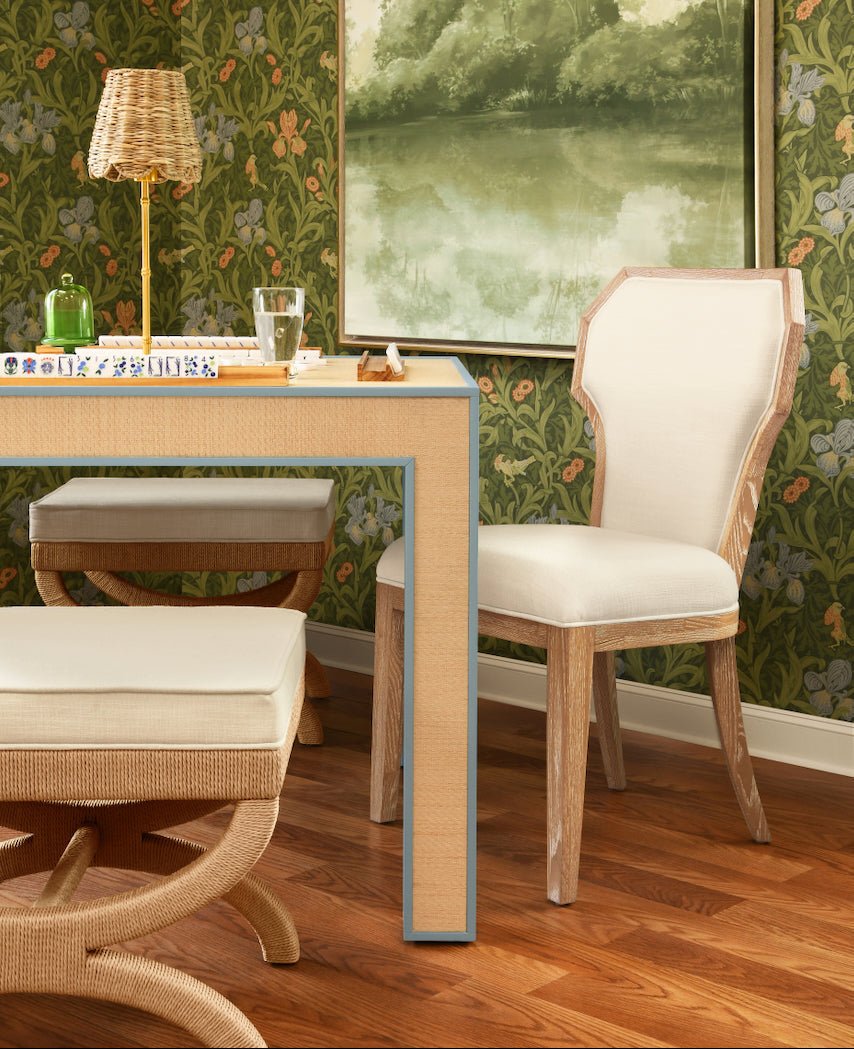 Collins Light Blue Game Table | Worlds Away Tables at Fig Linens and Home - Lifestyle Photo