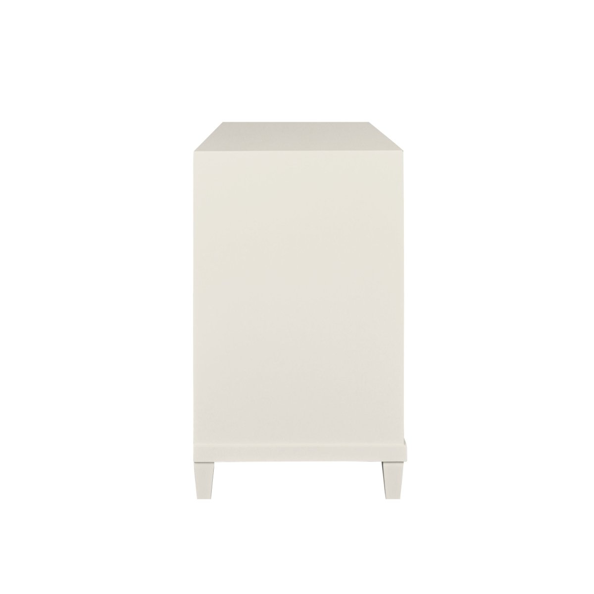 Corine Antique White Side Table by Worlds Away | Side of Chest View at Fig Linens and Home
