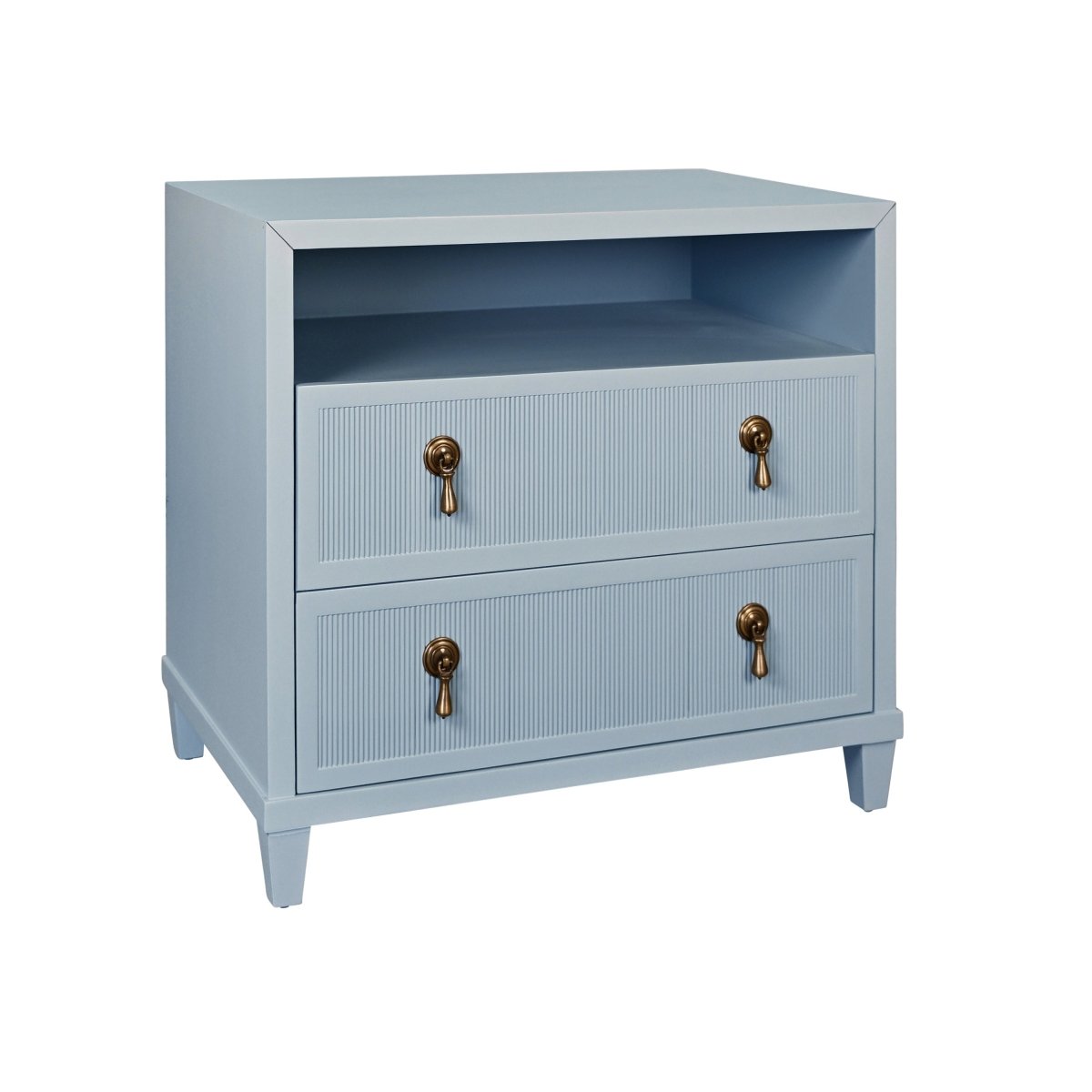 Corine Light Blue Side Table | Worlds Away at Fig Linens and Home - Angle View