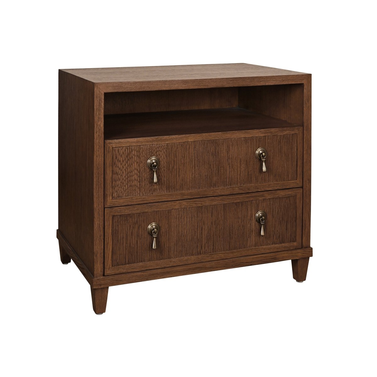 Worlds Away Corine Provincial Brown Oak Side Table | Angle View at Fig Linens and Home