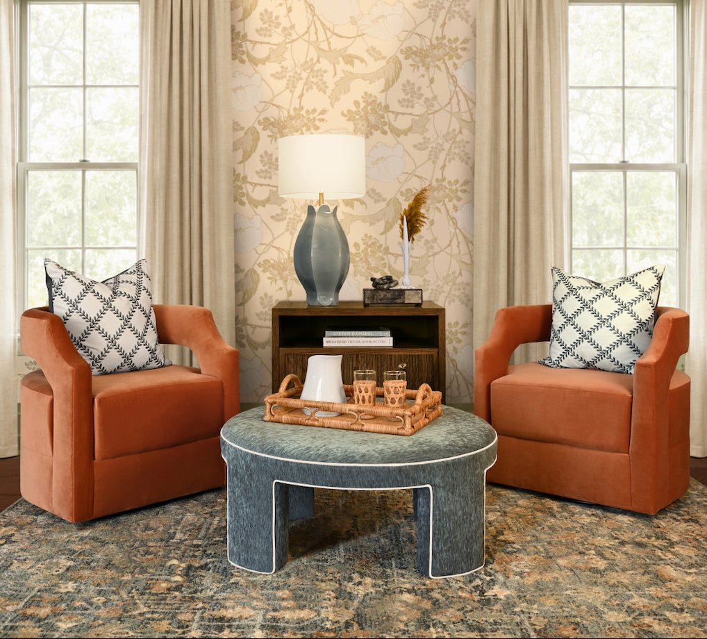 Corine Provincial Brown Oak Side Table by Worlds Away - Lifestyle View at Fig Linens and Home