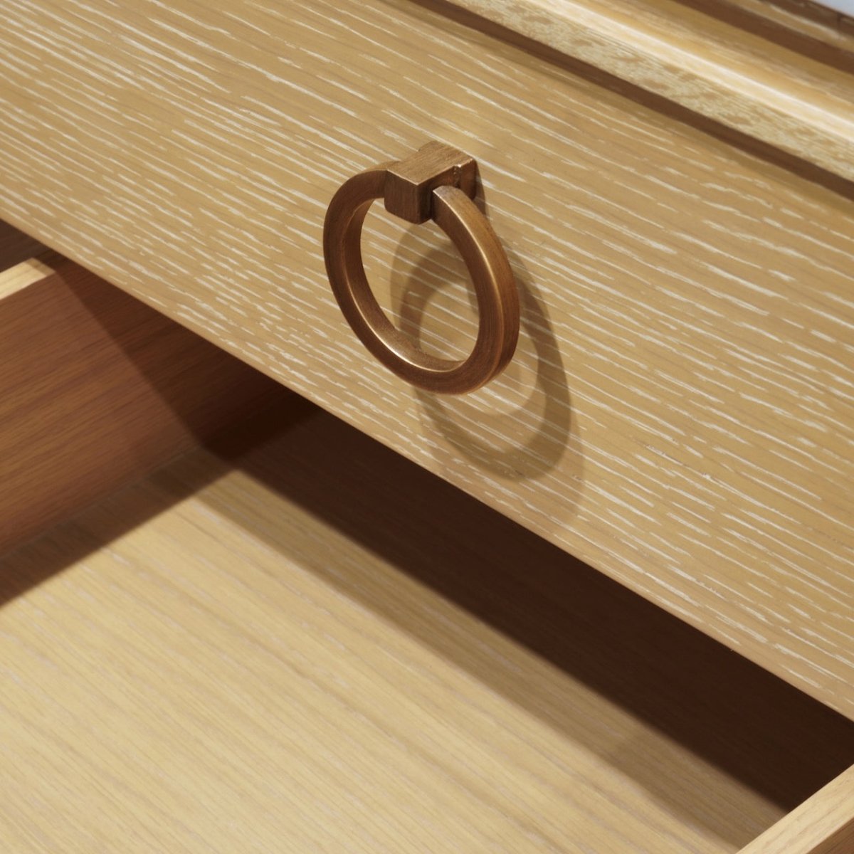 Single sink bath vanity - Worlds Away Cutler Cerused Oak Bathroom Vanity Hardware View