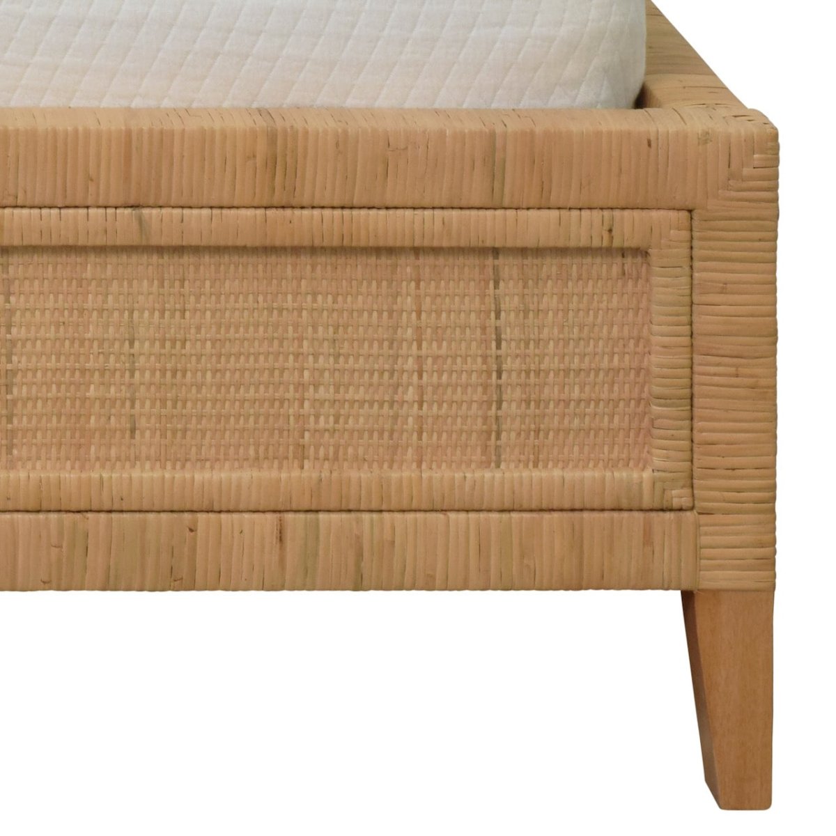 Dolly King Bed Frame by Worlds Away | Rattan Bed at Fig Linens and Home Footboard View