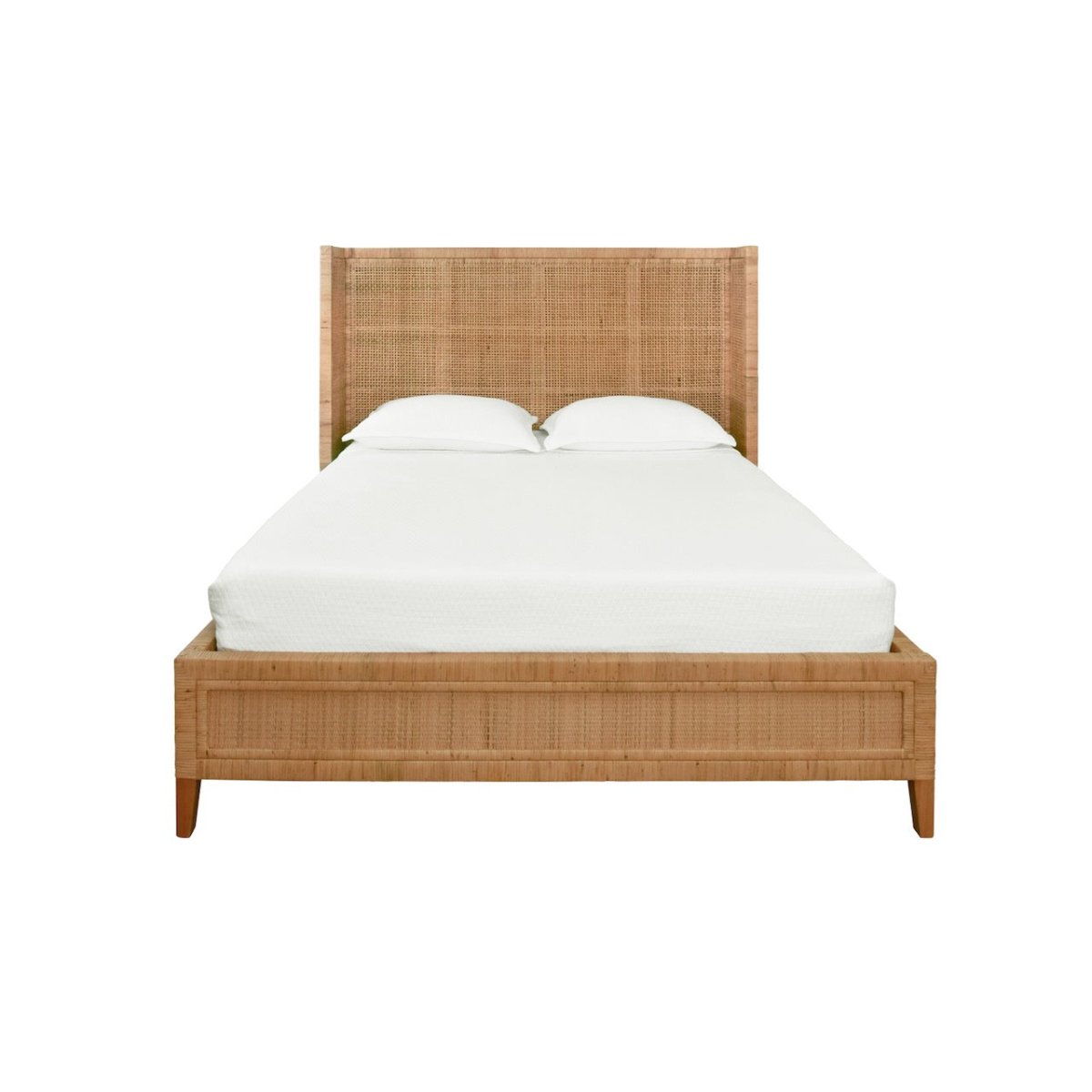 Dolly Queen Bed Frame by Worlds Away | Rattan Queen Bed at Fig Linens and Home View 1