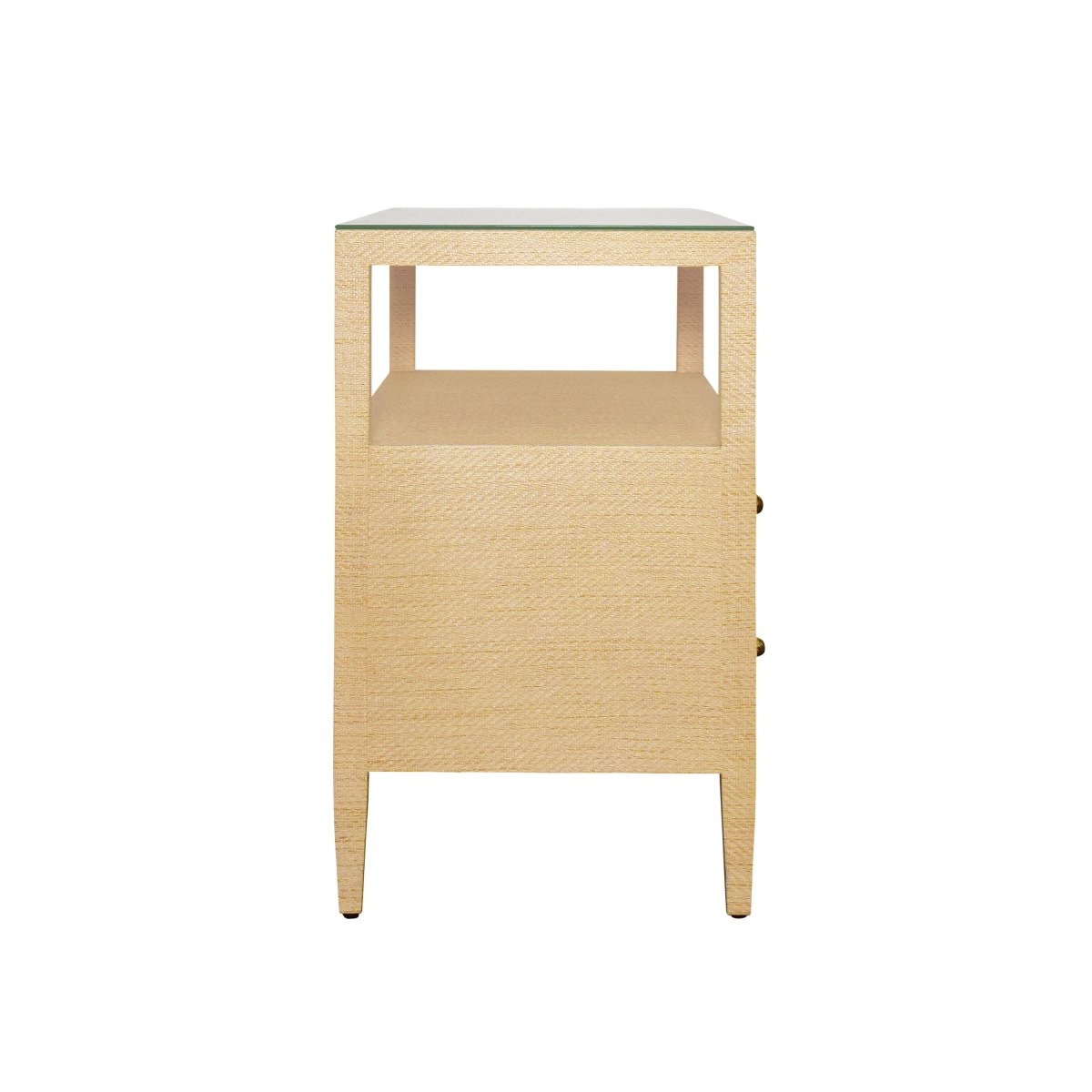 Douglas Natural Side Table by Worlds Away at Fig Linens and Home - Side View